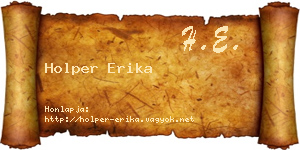 Holper Erika névjegykártya